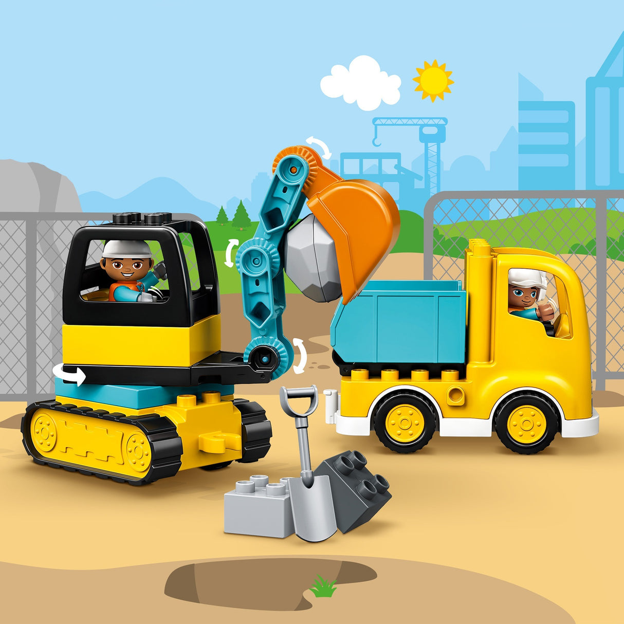 Lego truck tracked excavator