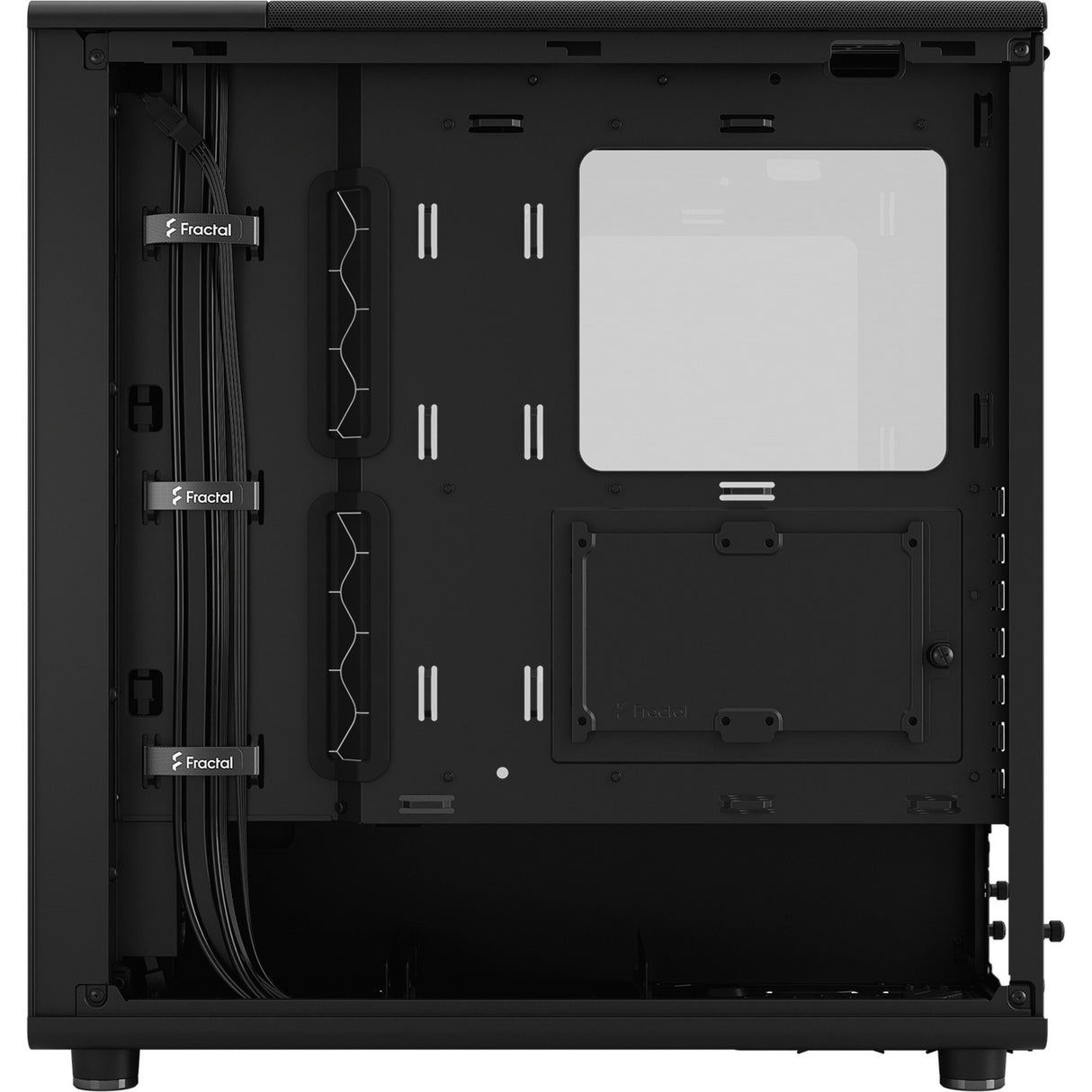 Fractal design north - momentum edition midi tower behuizing (zwart houtkleur | 2x usb-a | 1x usb-c | tempered glass)