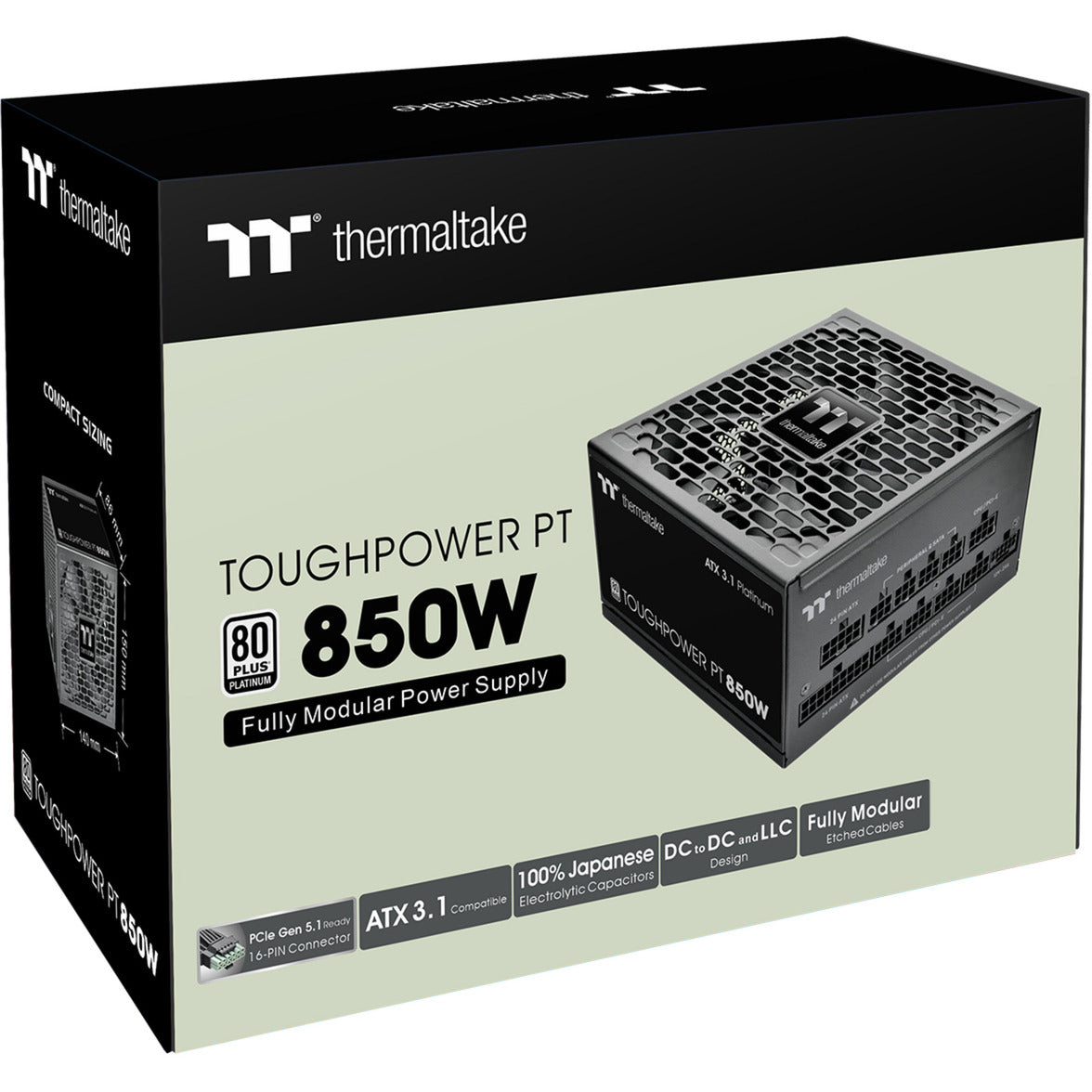 Thermaltake toughpower pt modulaire 850 watt voeding (1x 12v-2x6, 4x pcie)