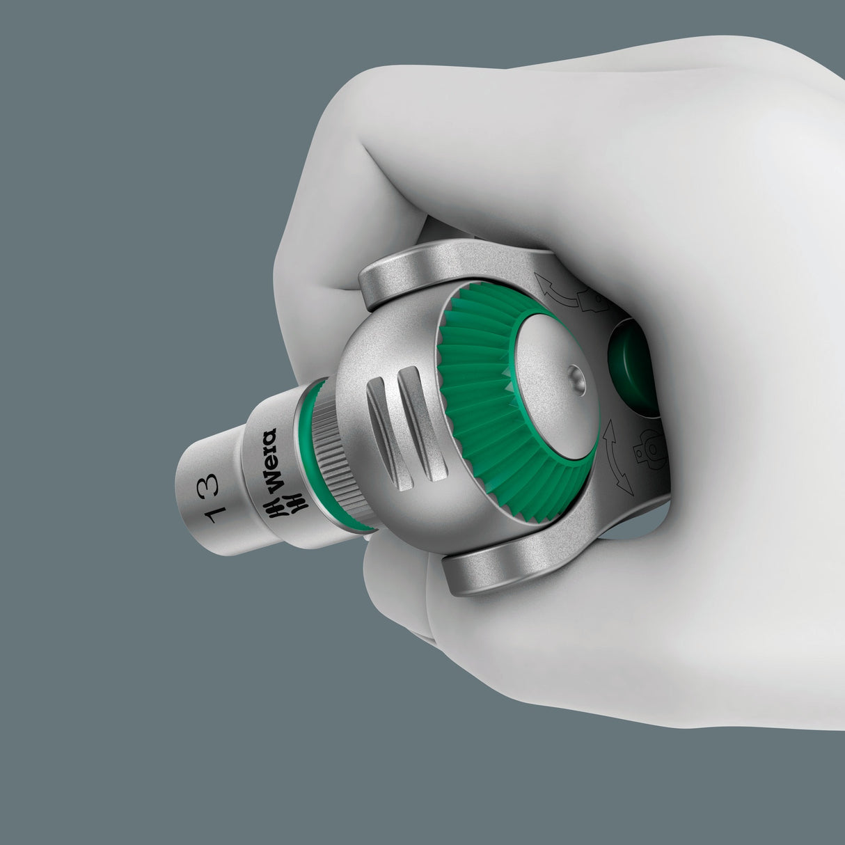 Wera 8100 sa 4 zyklop speed ratelset, 1 4 gereedschapsset (zwart groen, 41-delig, speedratel met draaibare kop)