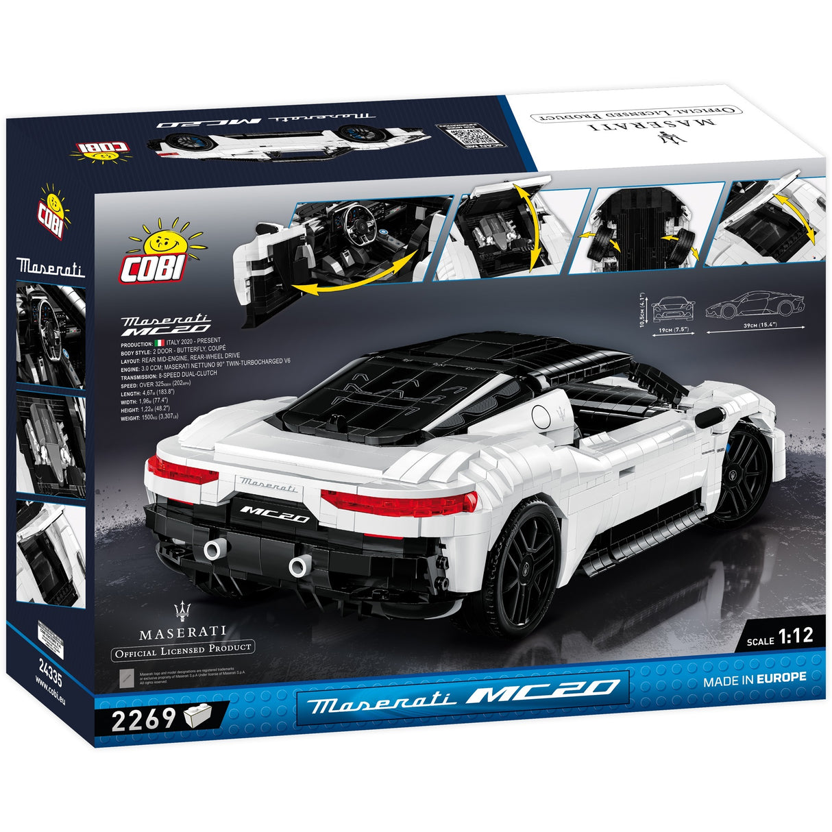 Cobi maserati mc20 constructiespeelgoed (schaal 1:12)