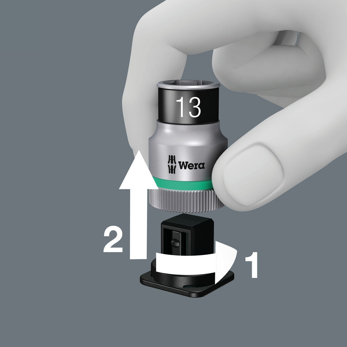 Wera 8100 sc 7 zyklop metal-ratelset met doorsteekvierkant 1 2 aandrijving gereedschapsset ( 28-delig )