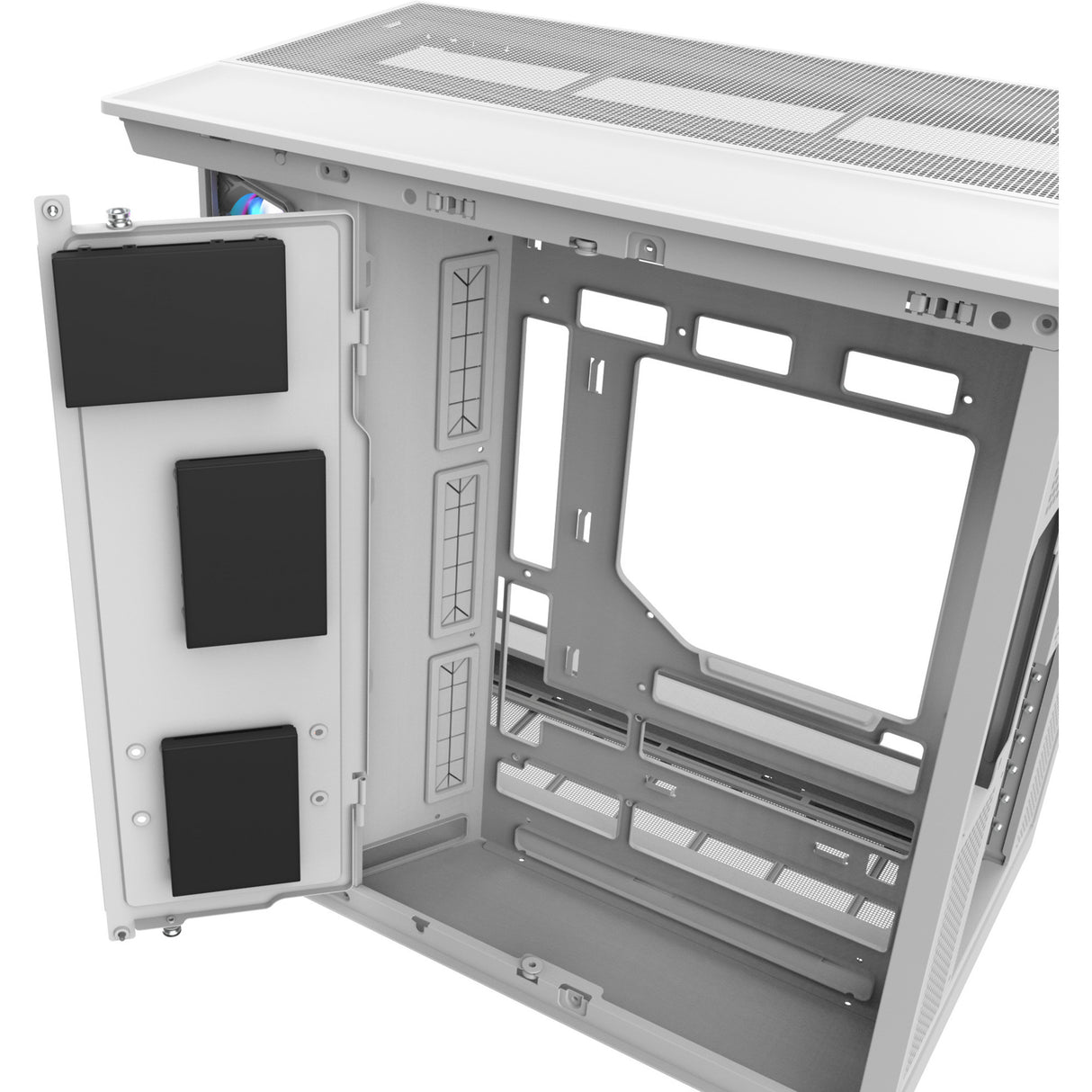Thermaltake view 380 xl ws argb midi tower behuizing (wit houtkleur | 2x usb-a | 1x usb-c | rgb | tempered glass)