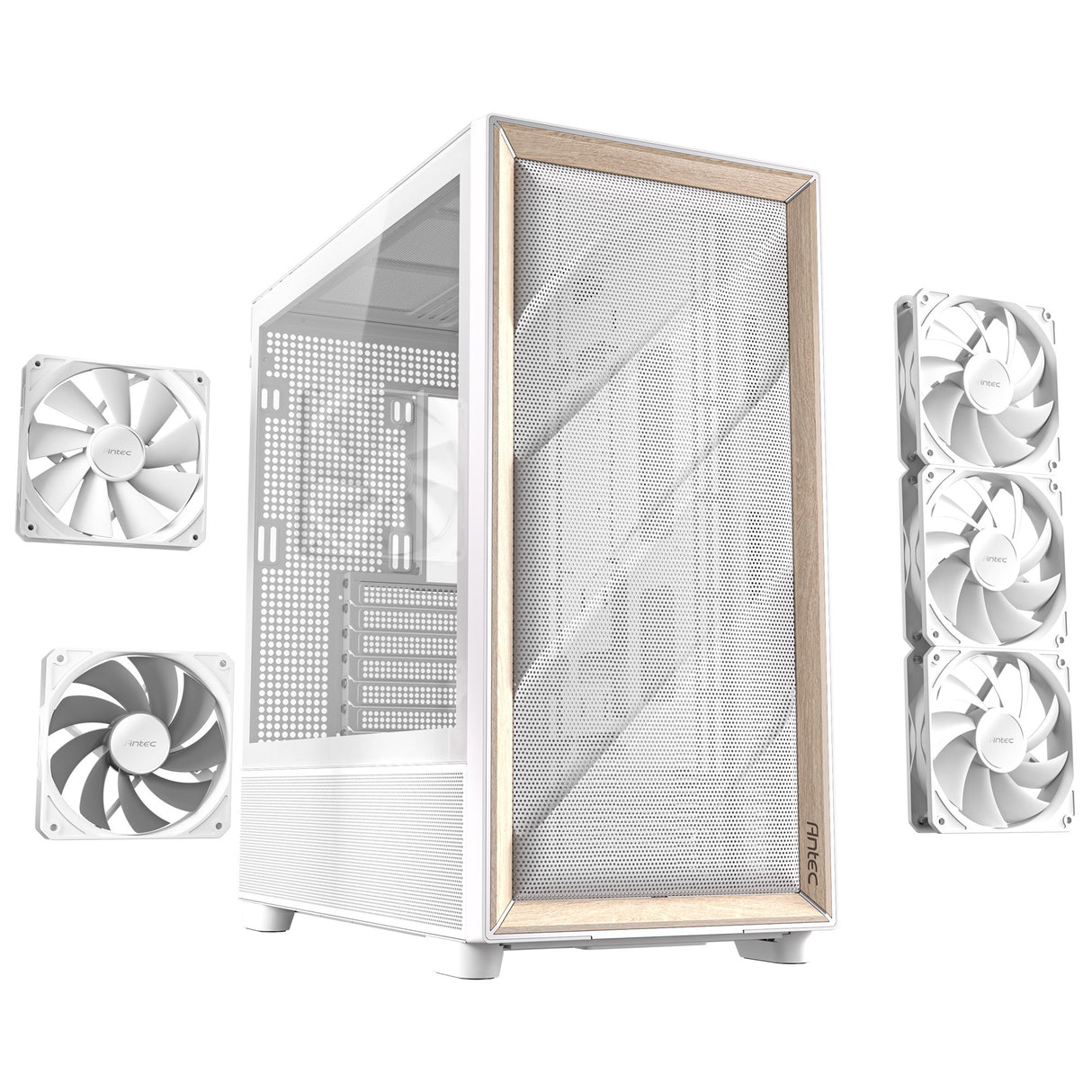 Antec flux midi tower behuizing (wit | 2x usb-a | 1x usb-c | tempered glass)