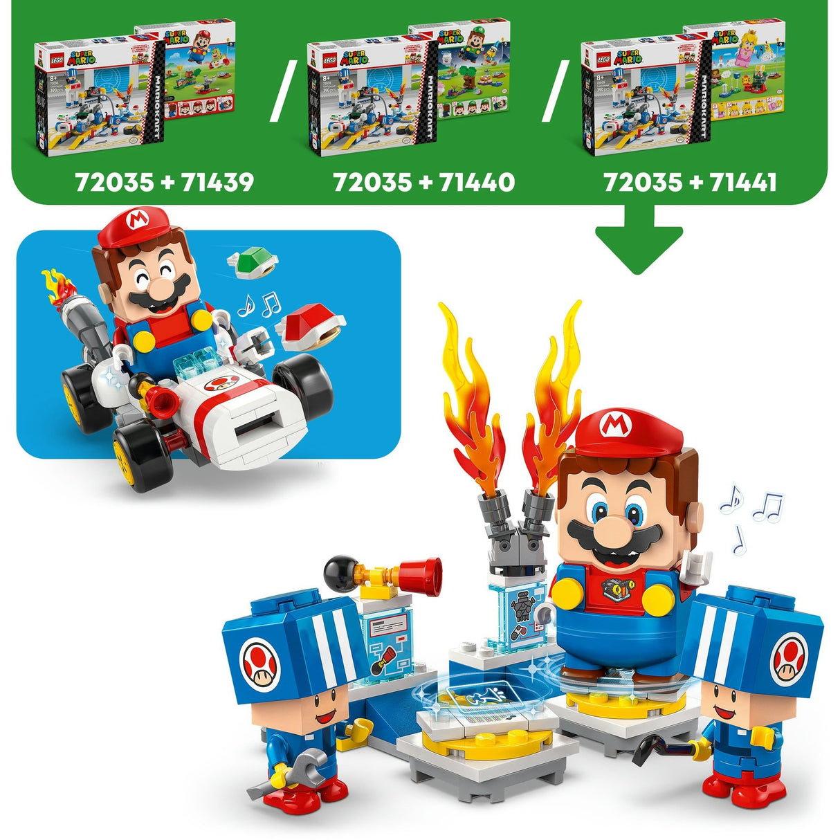 Lego super mario - mario kart - toads garage constructiespeelgoed (72035)