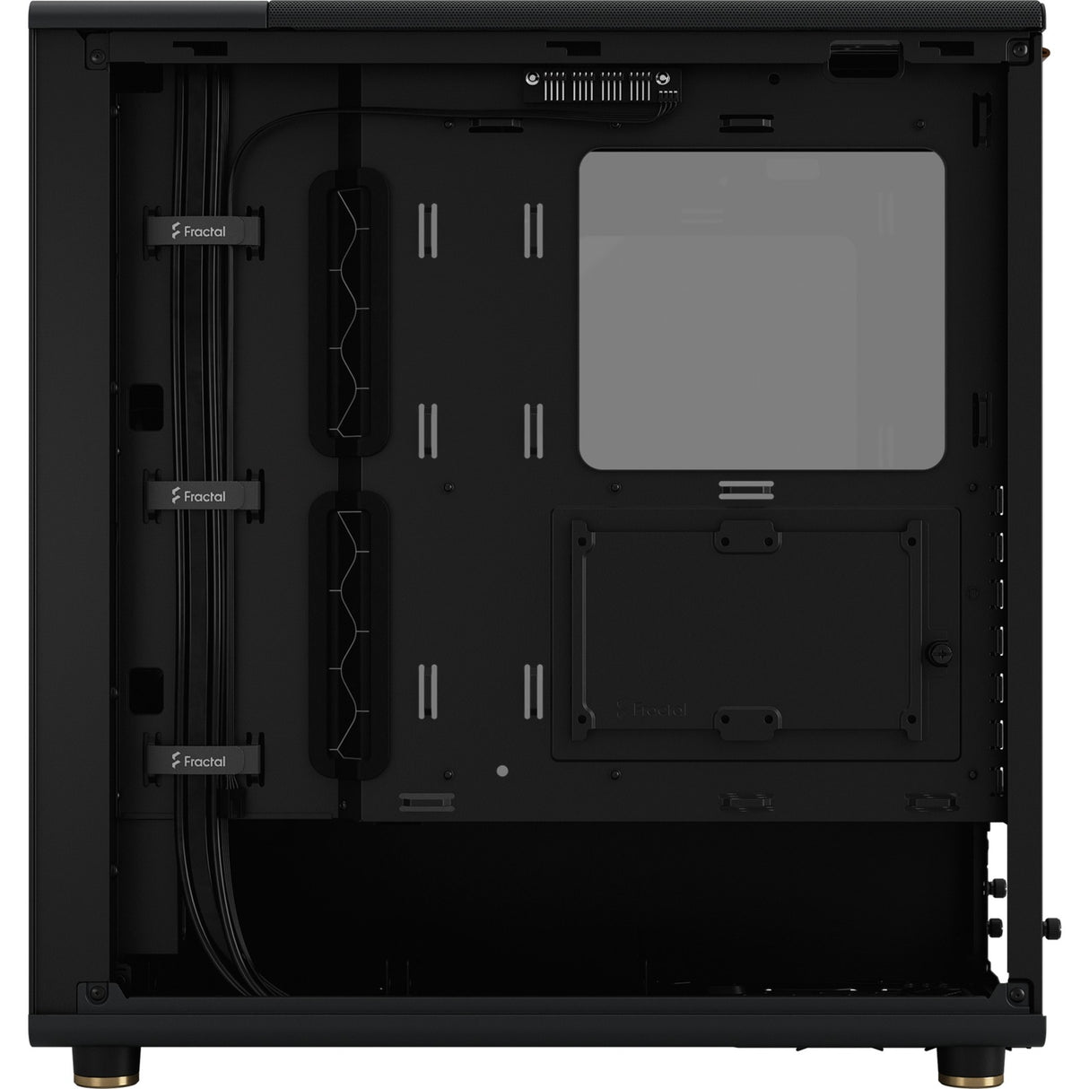 Fractal design north midi tower behuizing (zwart houtkleur | 2x usb-a | 1x usb-c | tempered glass)