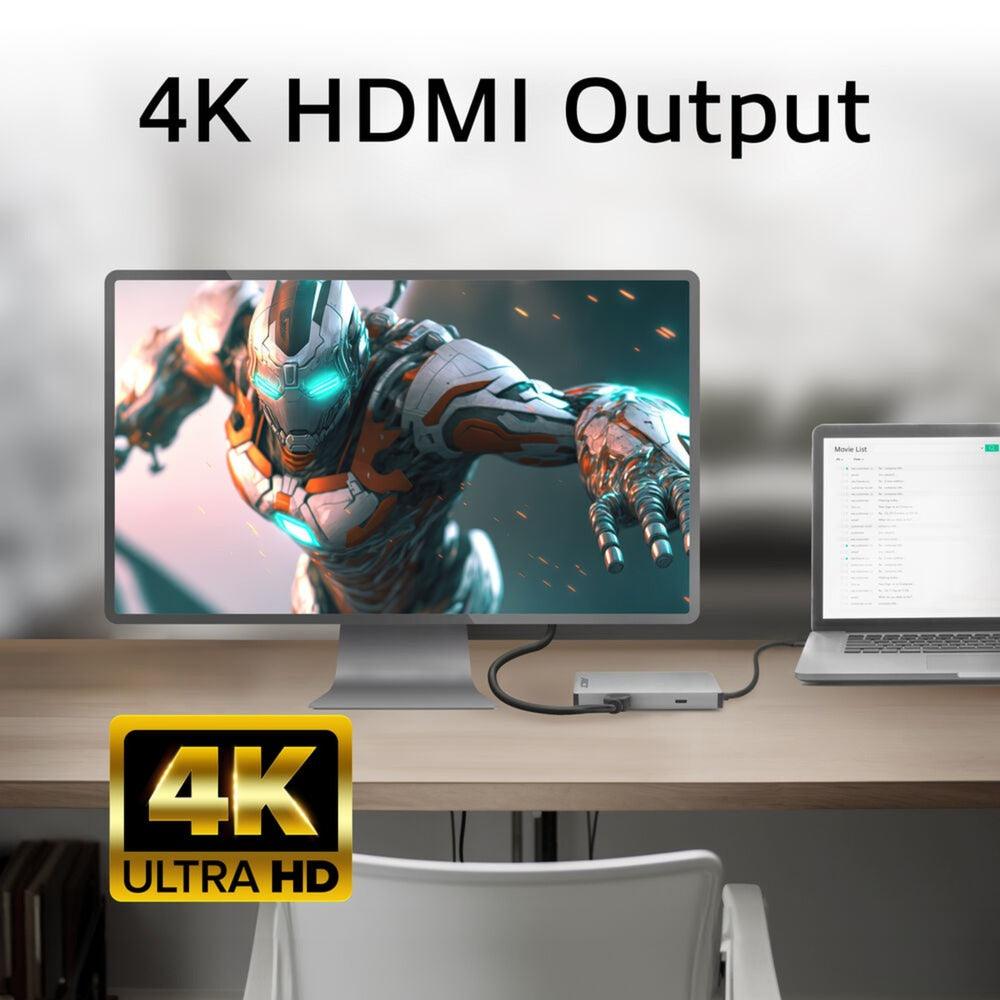 Act connectivity usb-c 4k docking station (aluminium, usb-c, hdmi, lan)