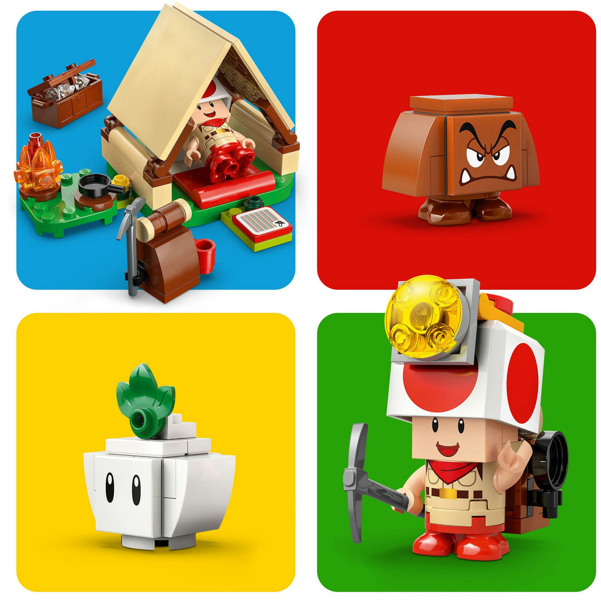 Lego super mario 72040 toad-baas kampeerplaats
