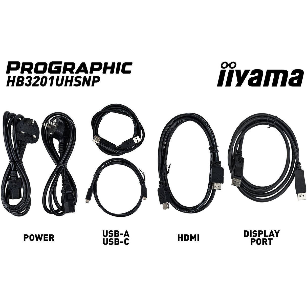 Iiyama prographic hb3201uhsnp-b1 31.5 4k uhd monitor (zwart (mat), hdmi, displayport, usb-c, audio)