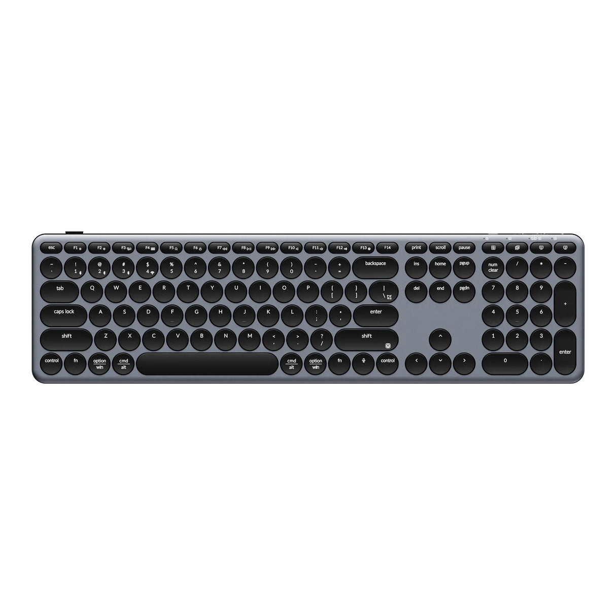 Keychron b5 pro-k1 toetsenbord (grijs, us lay-out (qwerty), scissor switches, 100%, abs keycaps, 2.4 ghz bluetooth usb)