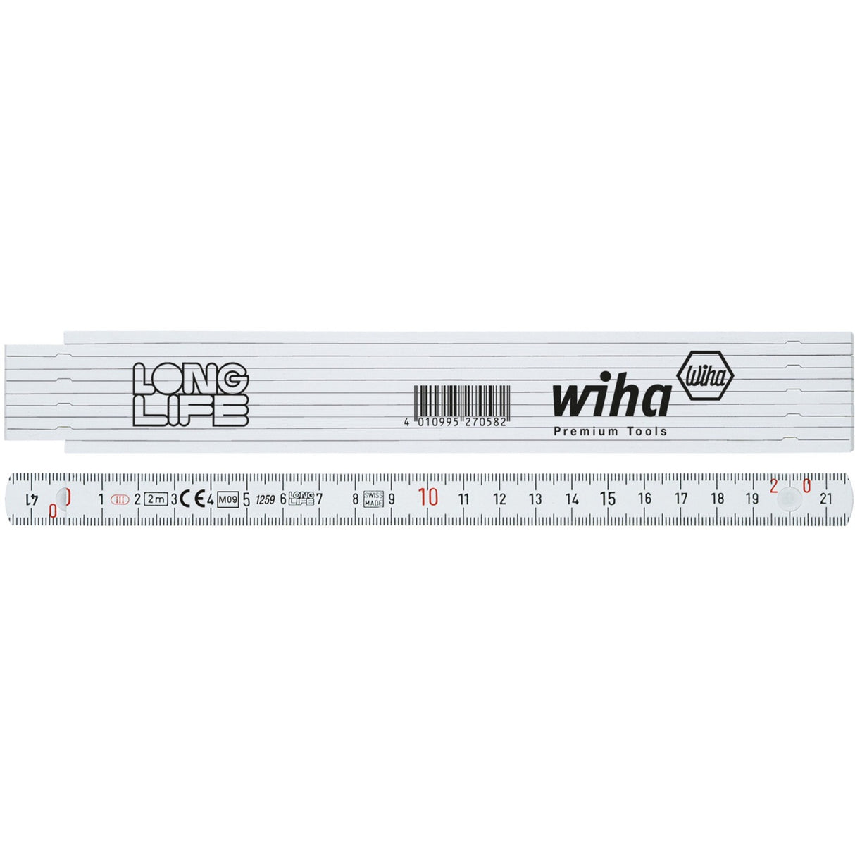 Wiha duimstok longlife 2 m meetlat (wit)