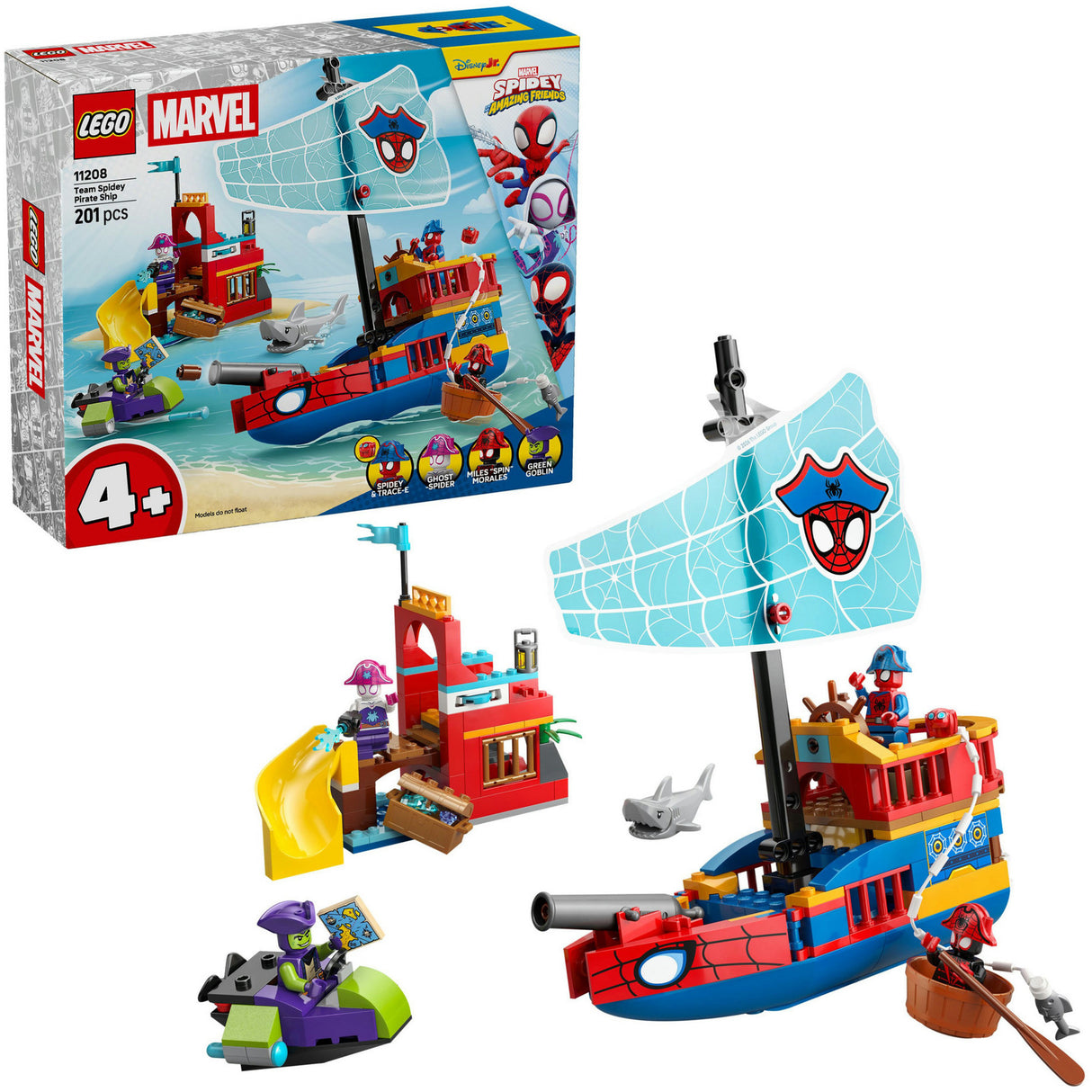Lego marvel - team spidey piratenschip constructiespeelgoed (11208)