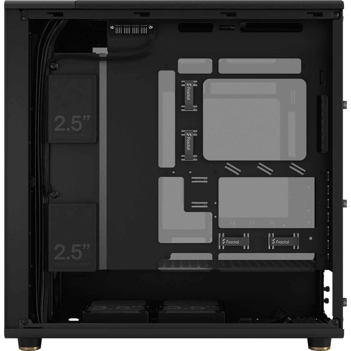 Fractal design north xl rc charcoal black tg dark midi tower behuizing (zwart houtkleur | 2x usb-a | 1x usb-c | tempered glass)
