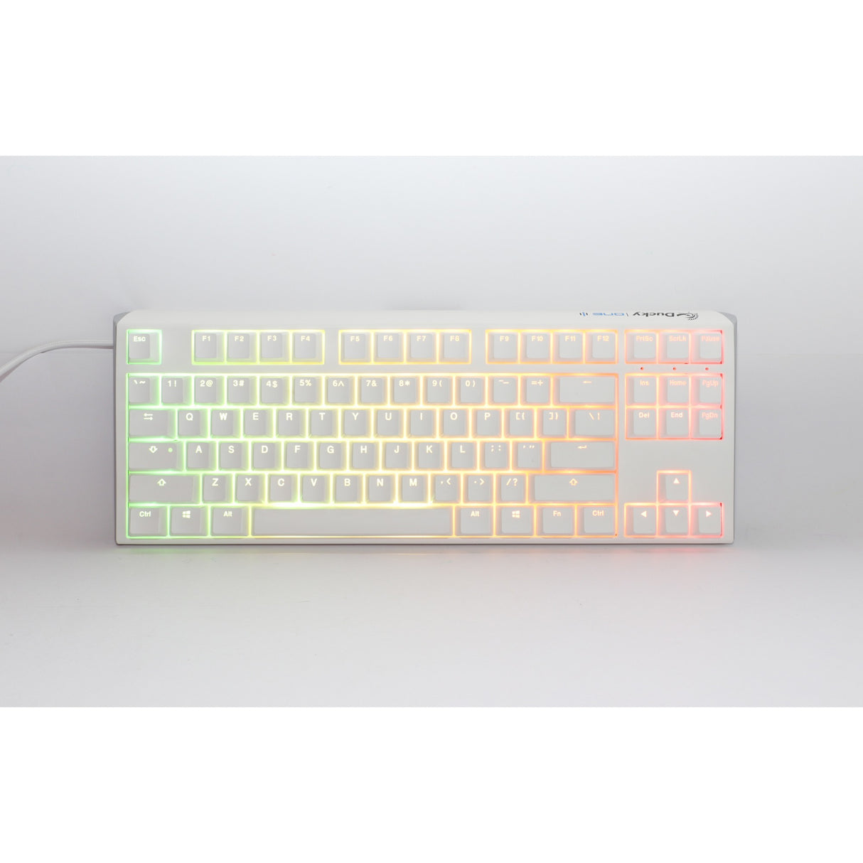 Ducky one 3 classic pure white tkl rgb mechanisch toetsenbord (wit, us lay-out (qwerty), cherry mx red, 80% (tkl), rgb leds, double-shot pbt, hot-swappable, quack mechanics)