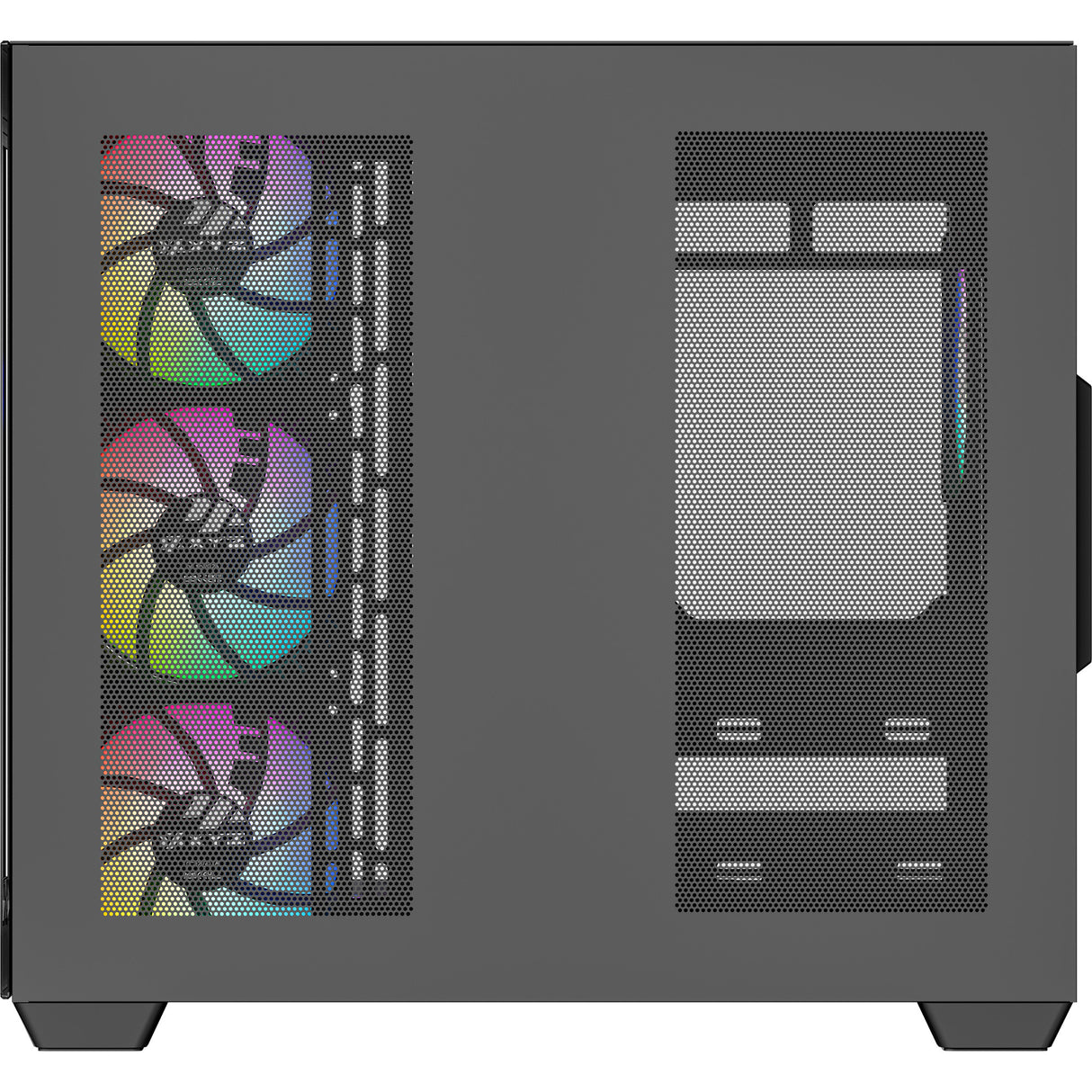 Xyz pc gear tesseract x midi tower behuizing (zwart | 2x usb-a | 1x usb-c | tempered glass)