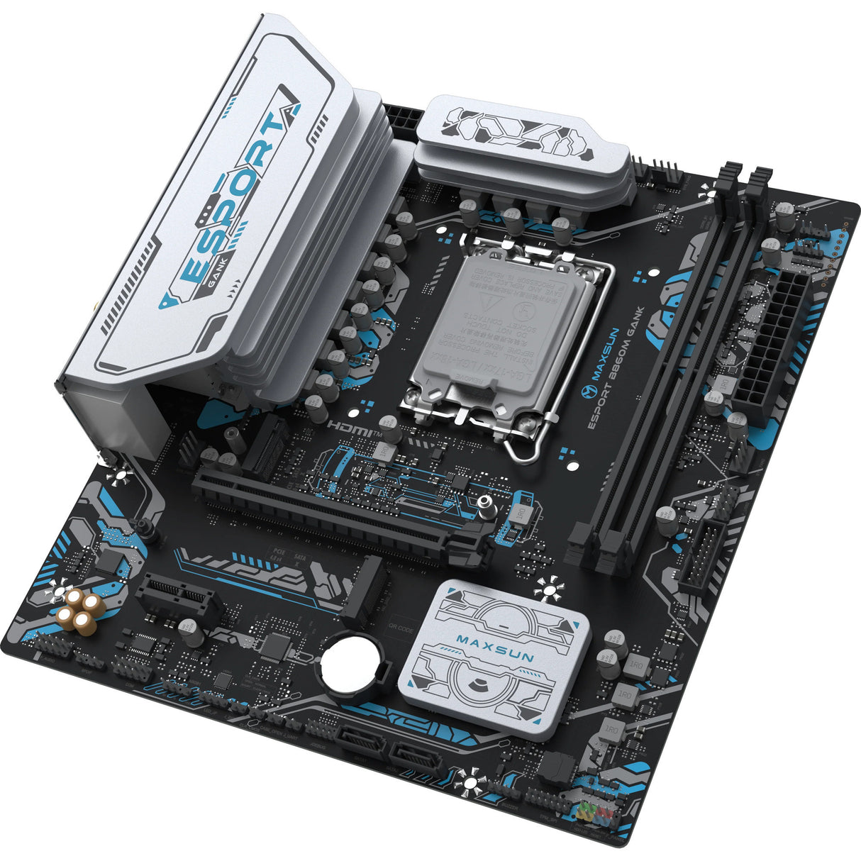 Maxsun ms-esport b860m gank wifi socket 1851 moederbord (zwart, raid, gb-lan, wlan, bt, sound, µatx)