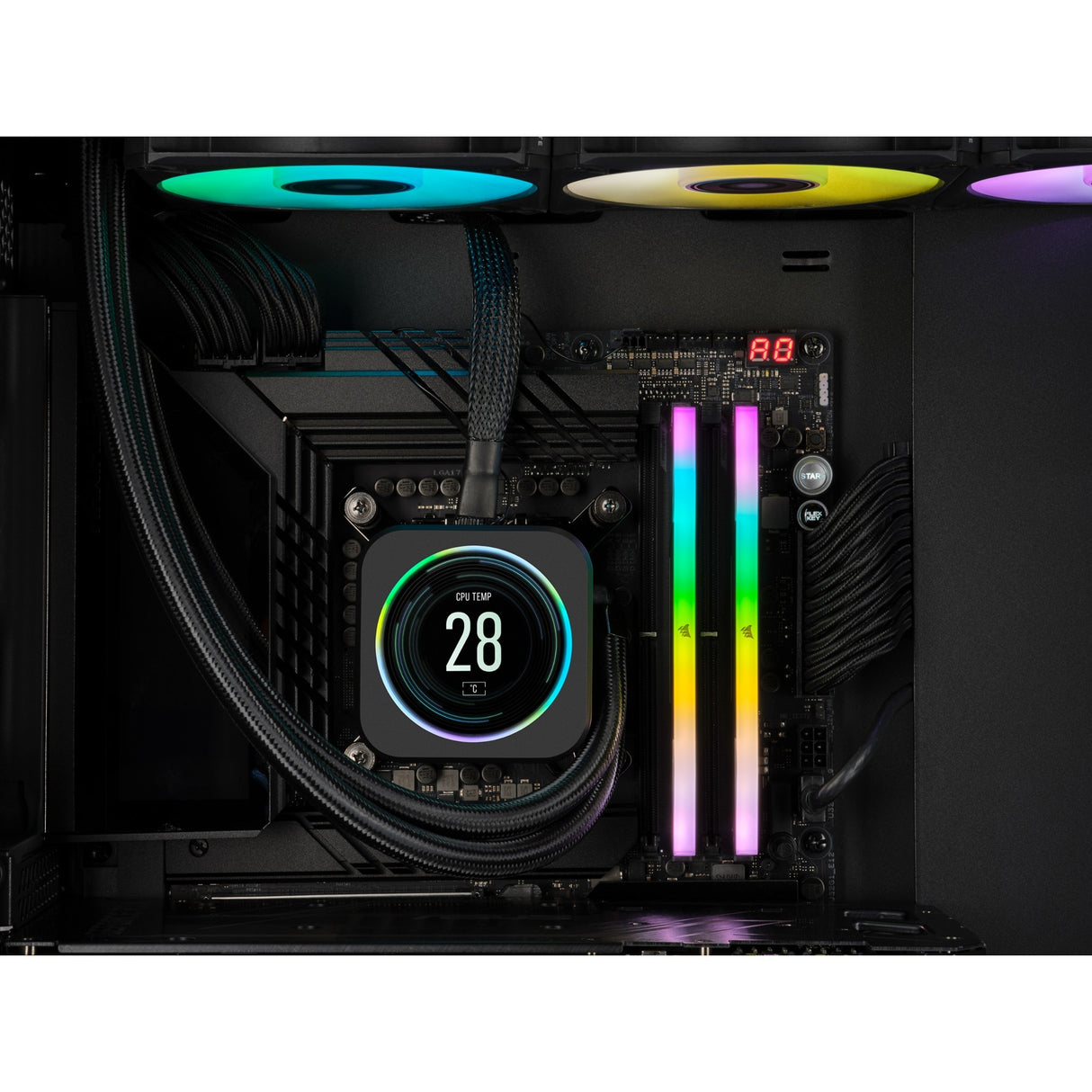 Corsair vengeance rgb 32 gb ddr5-5200 (2x 16 gb) werkgeheugen (zwart, cmh32gx5m2b5200c40, xmp 3.0)