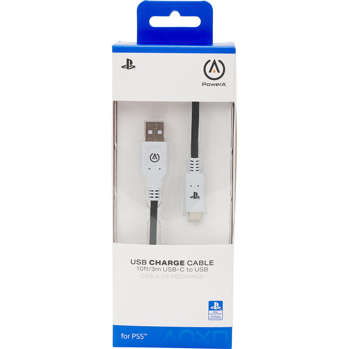 Powera usb-c-kabel voor playstation 5 (zwart wit, 3 meter)