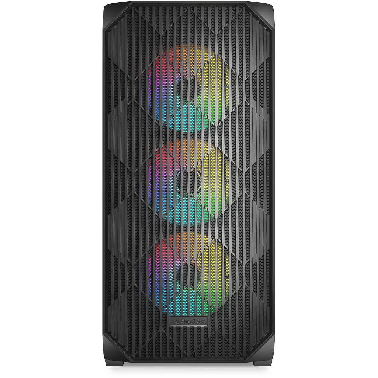 Sharkoon ak3 rgb midi tower behuizing (zwart | 2x usb-a | 1x usb-c | rgb | tempered glass)
