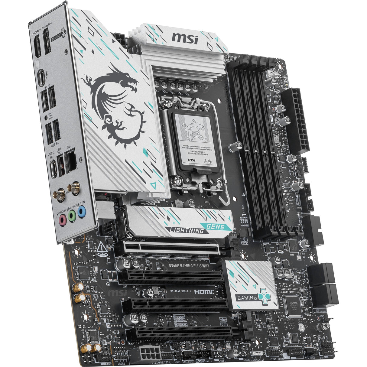 Msi b860m gaming plus wifi socket 1851 moederbord (raid, 5gb-lan, wi-fi 7, bt, sound, µatx)