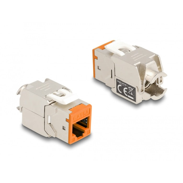 Delock keystone module rj45 jack naar lsa cat 6a toolfree, 8 stuks (meerkleurig)
