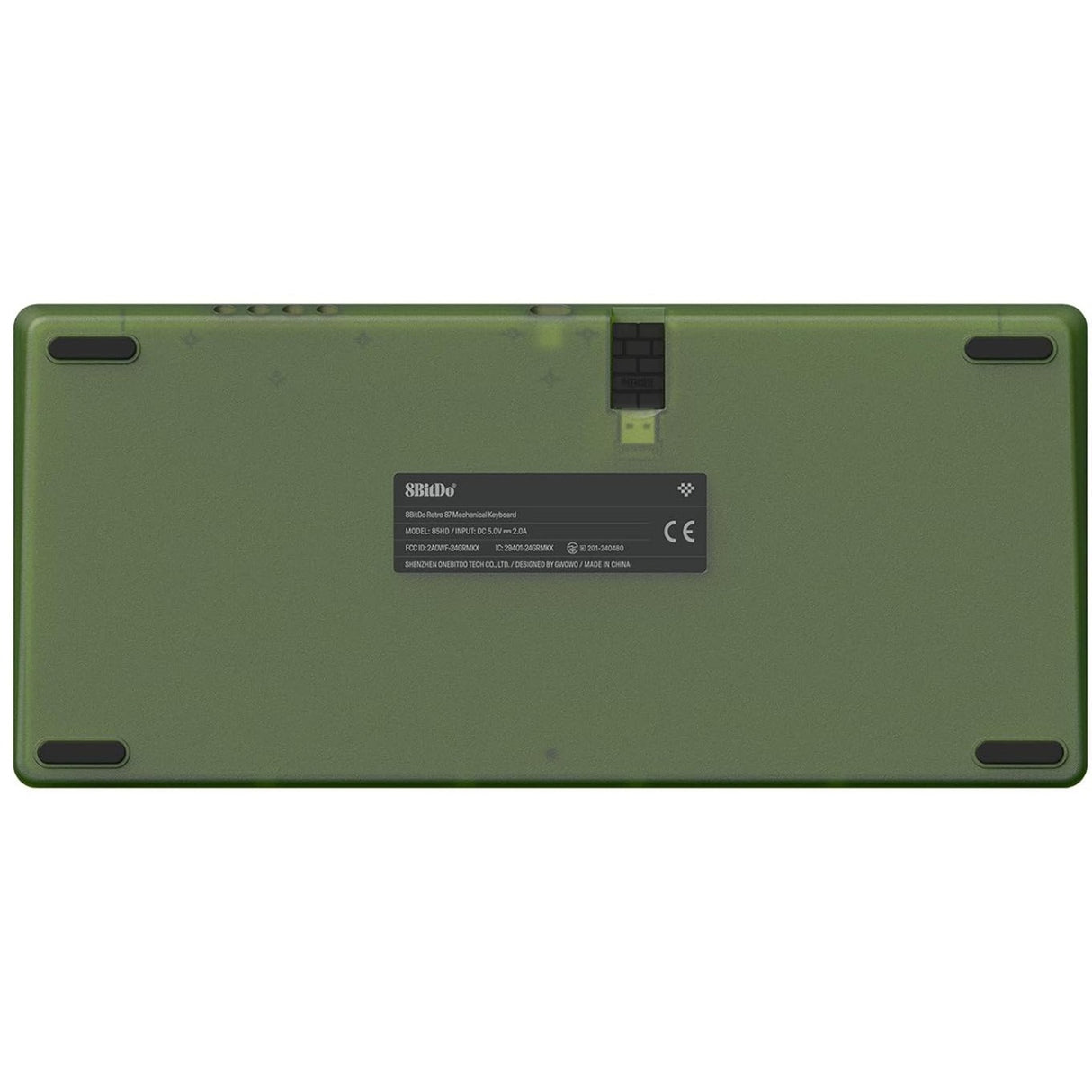 8bitdo retro 87 mechanical keyboard - xbox edition (groen, us lay-out (qwerty), kailh box jellyfish x, 80% (tkl), abs keycaps, bluetooth 5.0, wireless 2.4g, usb)