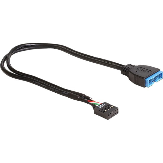 Delock usb 2.0 interne header naar usb 3.2 interne header adapter (zwart, 30 centimeter)