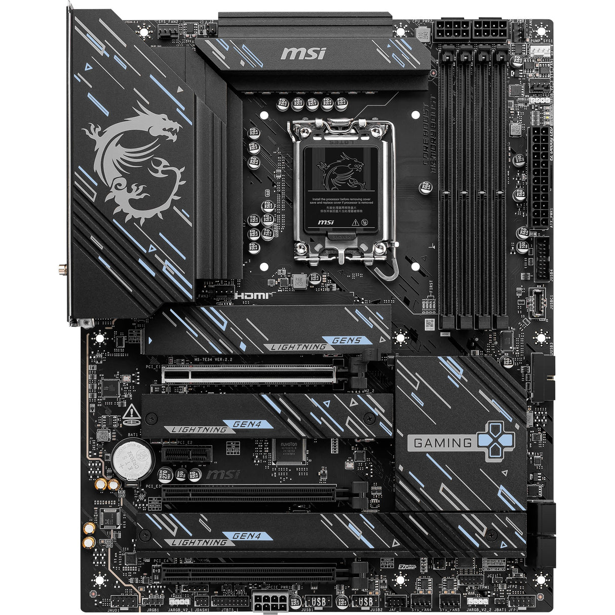 Msi z890 gaming plus wifi socket 1851 moederbord (zwart, raid, 5gb-lan, wlan, bt, sound, atx)