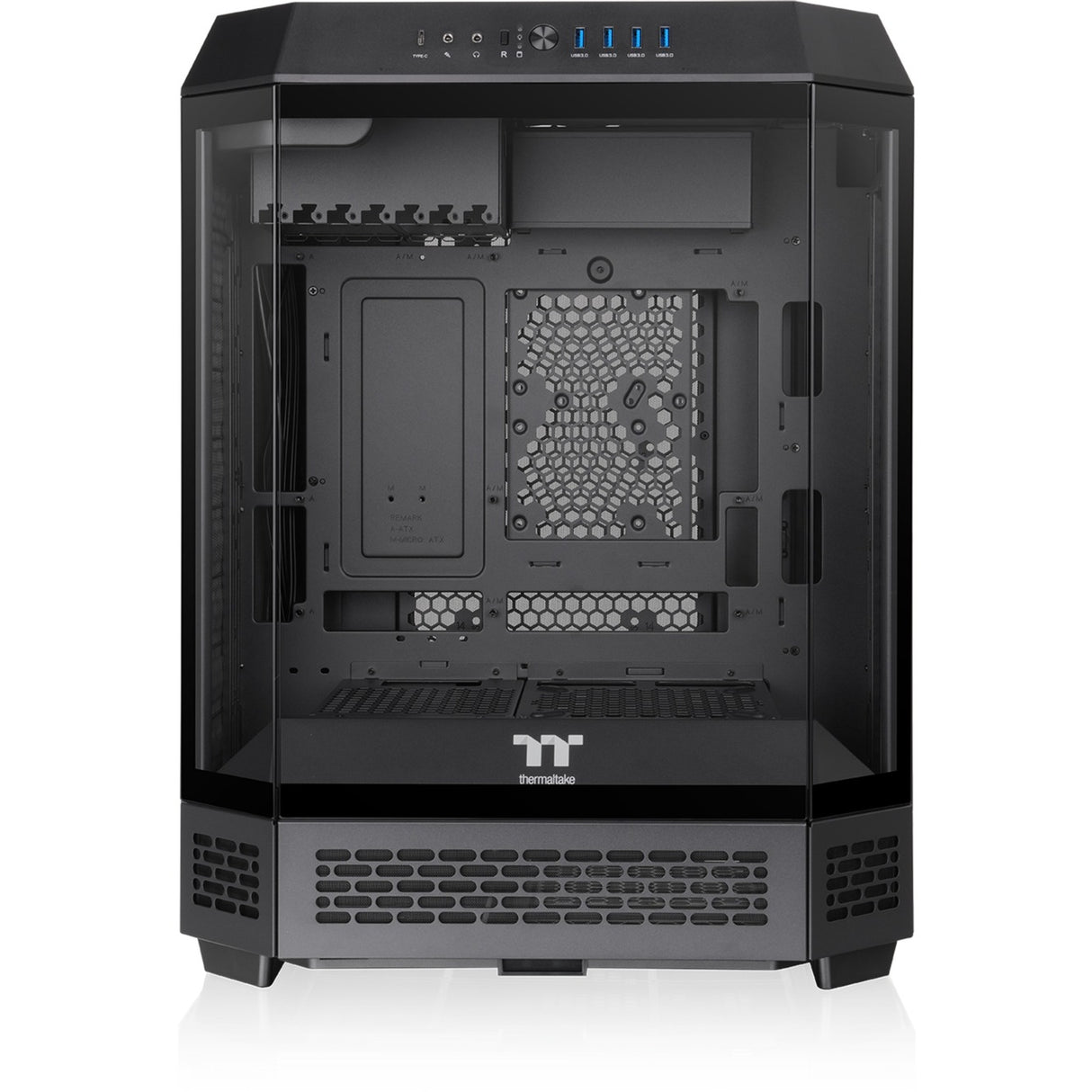 Thermaltake the tower 600 midi tower behuizing (zwart | 4x usb-a | 1x usb-c | tempered glass)