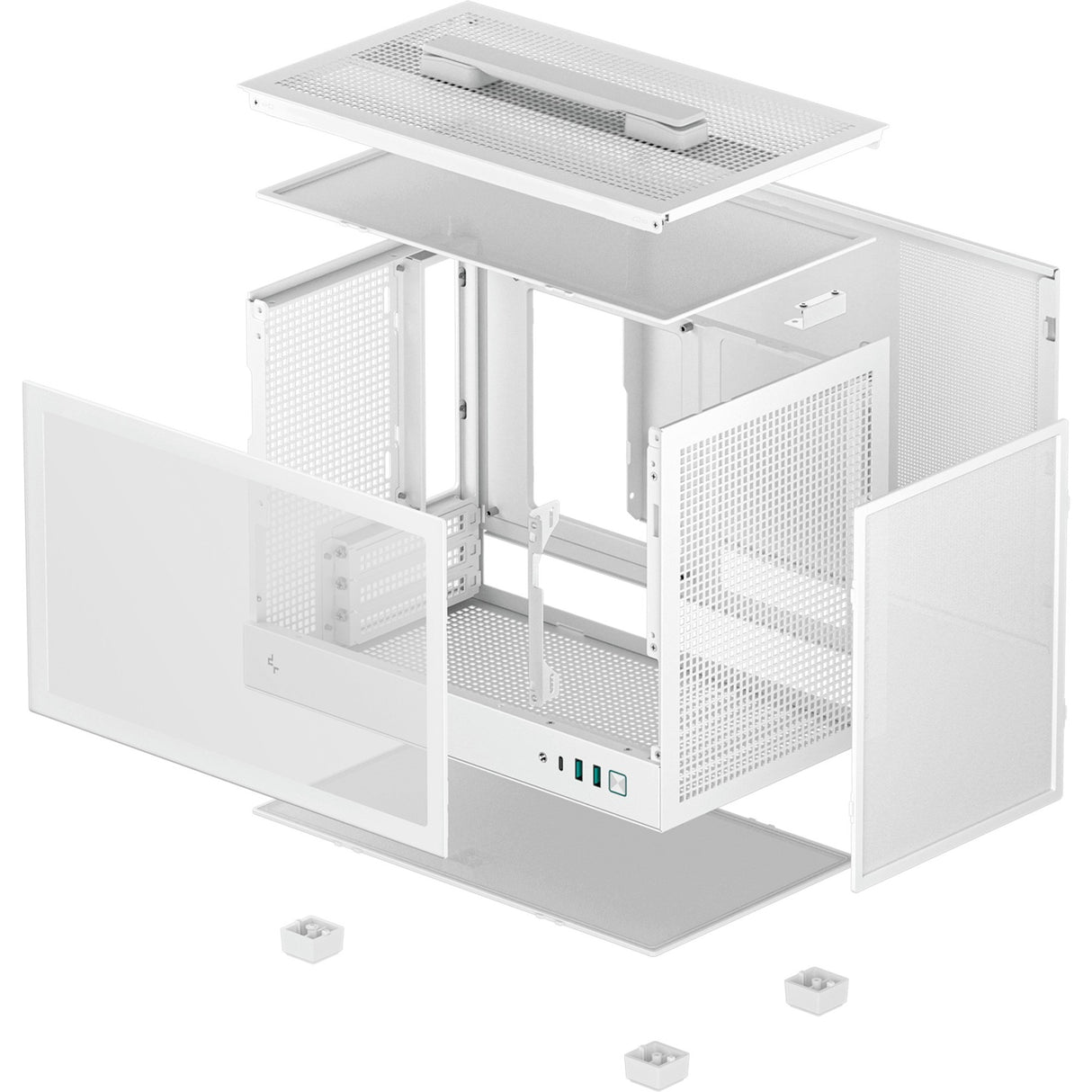Deepcool ch160 mini tower behuizing (wit | 2x usb-a | 1x usb-c | tempered glass)