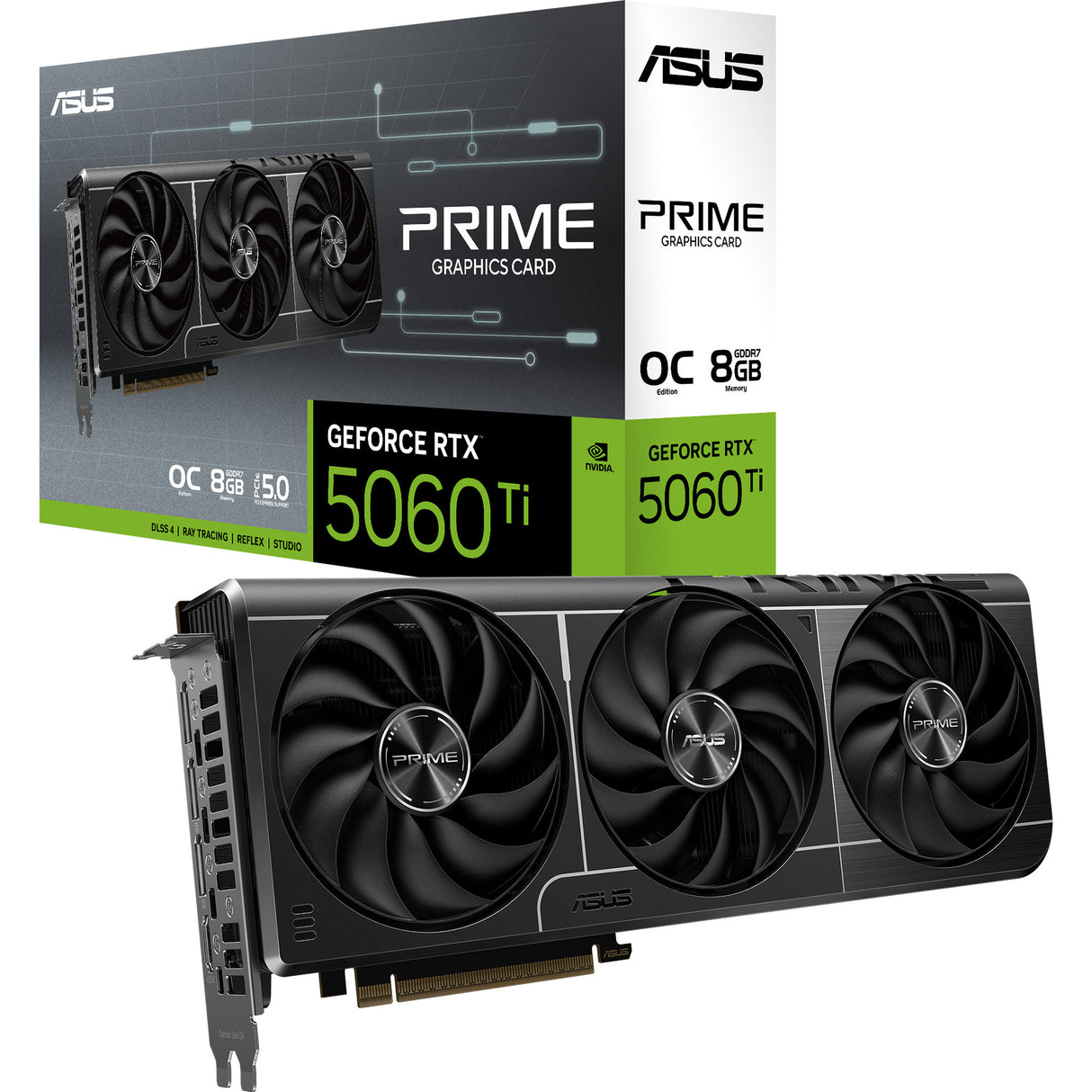 Asus prime geforce rtx 5060 ti oc 8g grafische kaart (3x displayport, 1x hdmi)