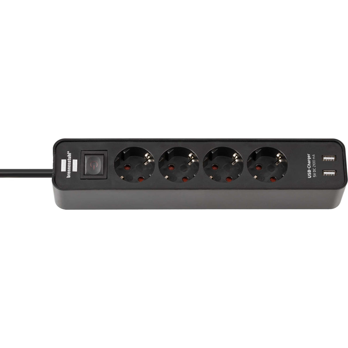 Brennenstuhl ecolor stekkerdoos 4-voudig met 2 usb-aansluitingen (usb-a stekkerdoos met schakelaar en 1,5m kabel)