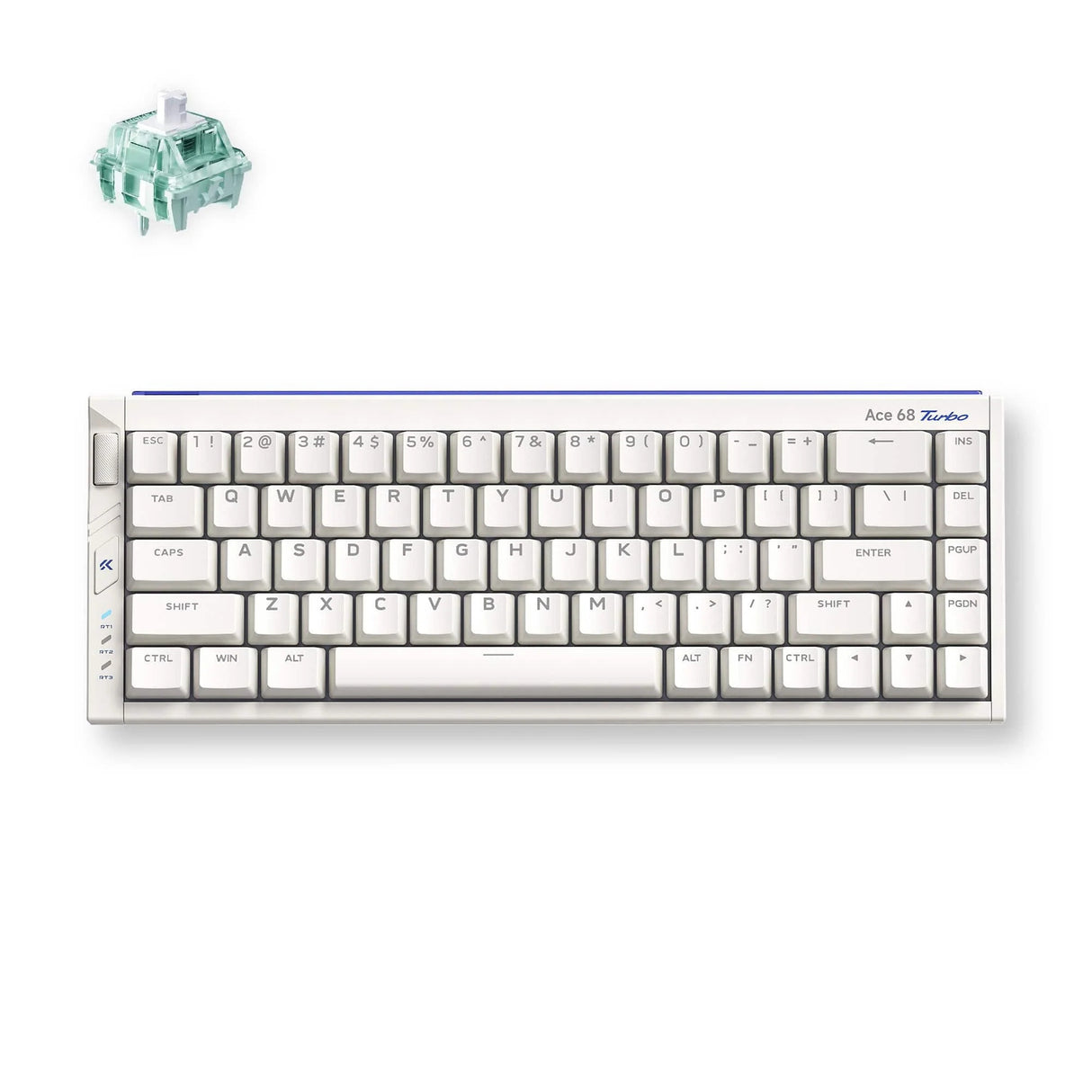 Mchose ace 68 turbo full-aluminum esports hall effect keyboard (wit, us lay-out (qwerty), gateron magnetic jade pro, 65%, 8k, rgb, hot swap, usb-c, hall effect sensor)