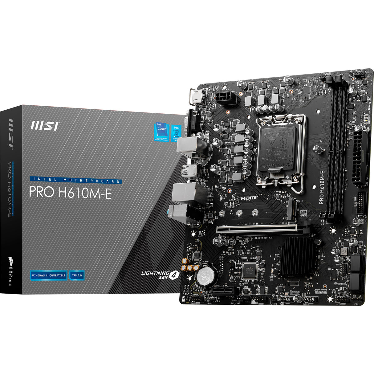 Msi pro h610m-e socket 1700 moederbord (gb-lan, sound, µatx)