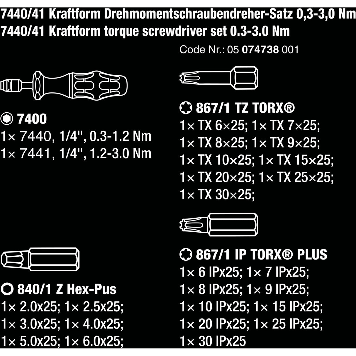 Wera 7440 41 kraftform momentschroevendraaier-set 0,3-3,0 nm (zwart groen, 26‑delig)