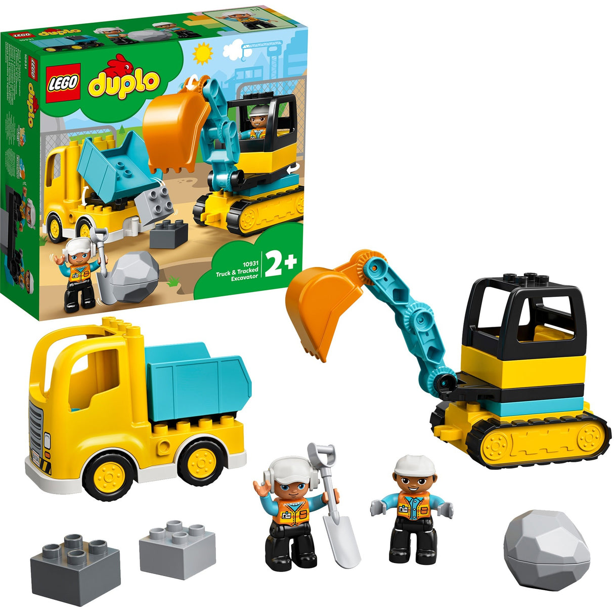 Lego truck tracked excavator