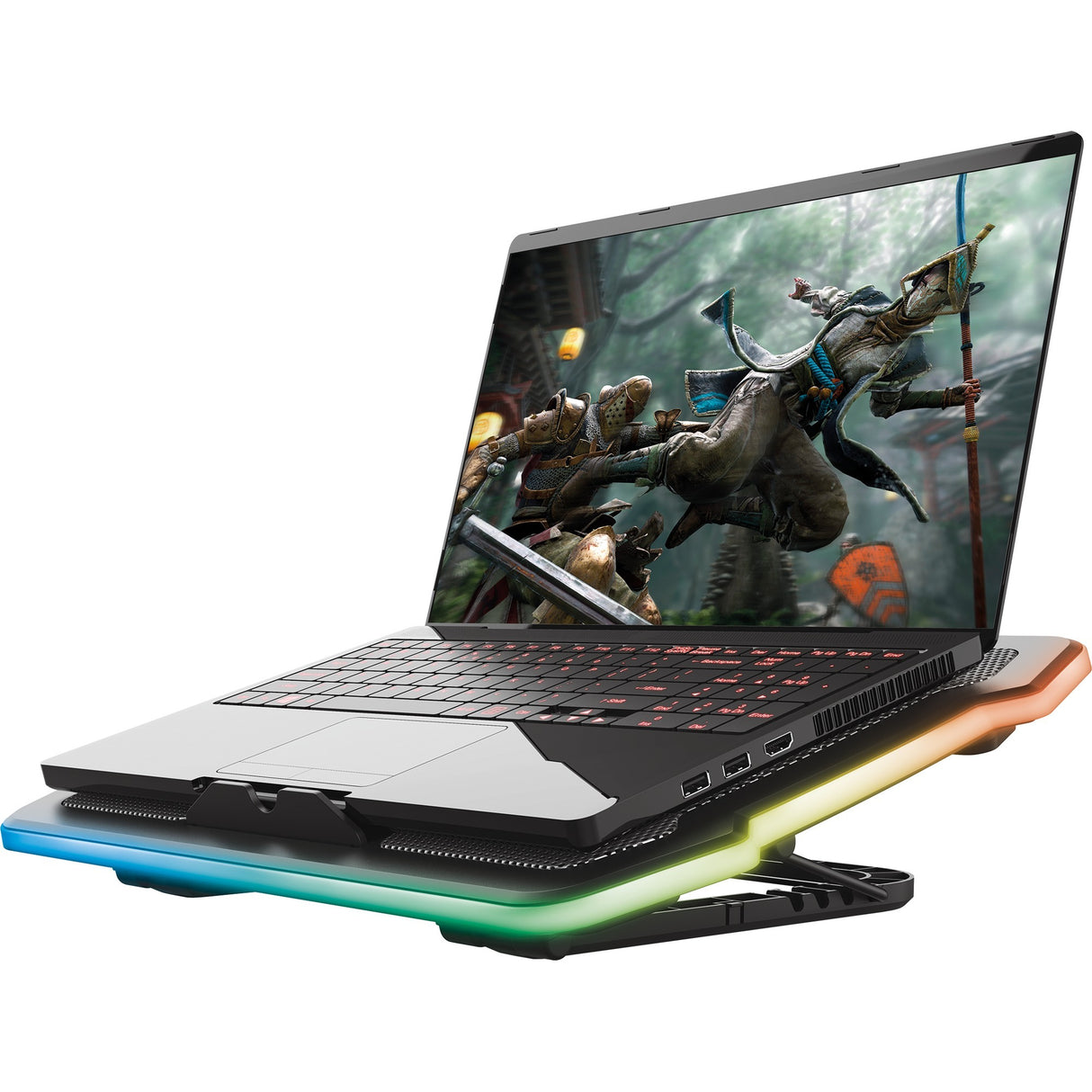 Trust gxt 1126 aura laptopkoeler (zwart, rgb)