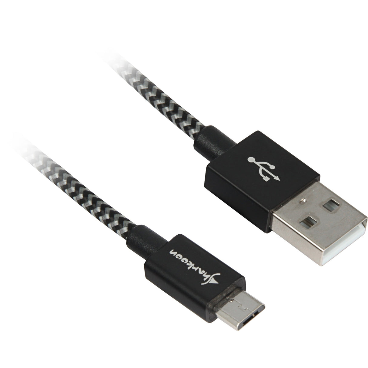 Sharkoon usb-a 2.0 naar micro-usb-b kabel (zwart grijs, 0,5 meter)