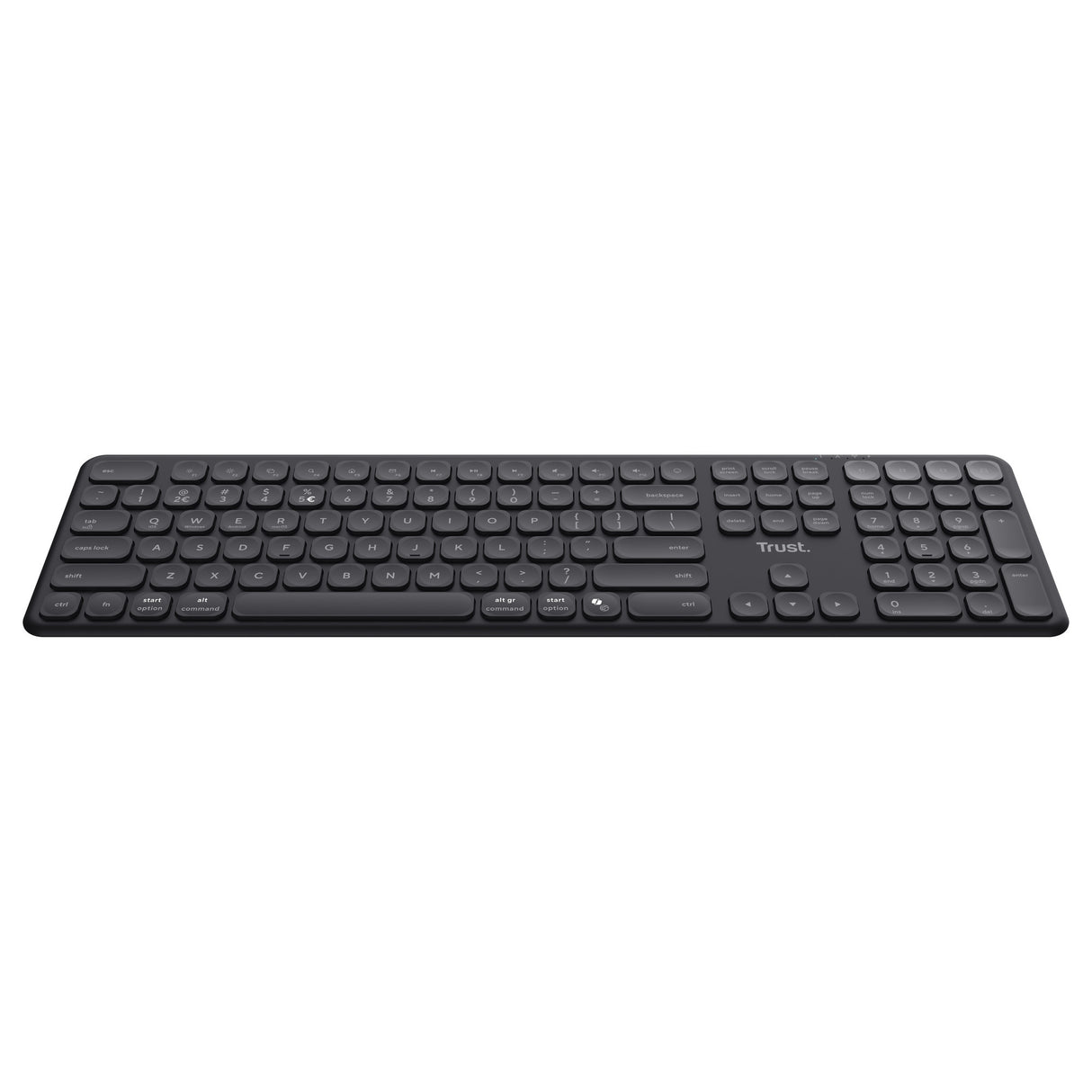 Trust vaiya draadloos toetsenbord (zwart, us lay-out (qwerty), 100%, bluetooth 2.4ghz)