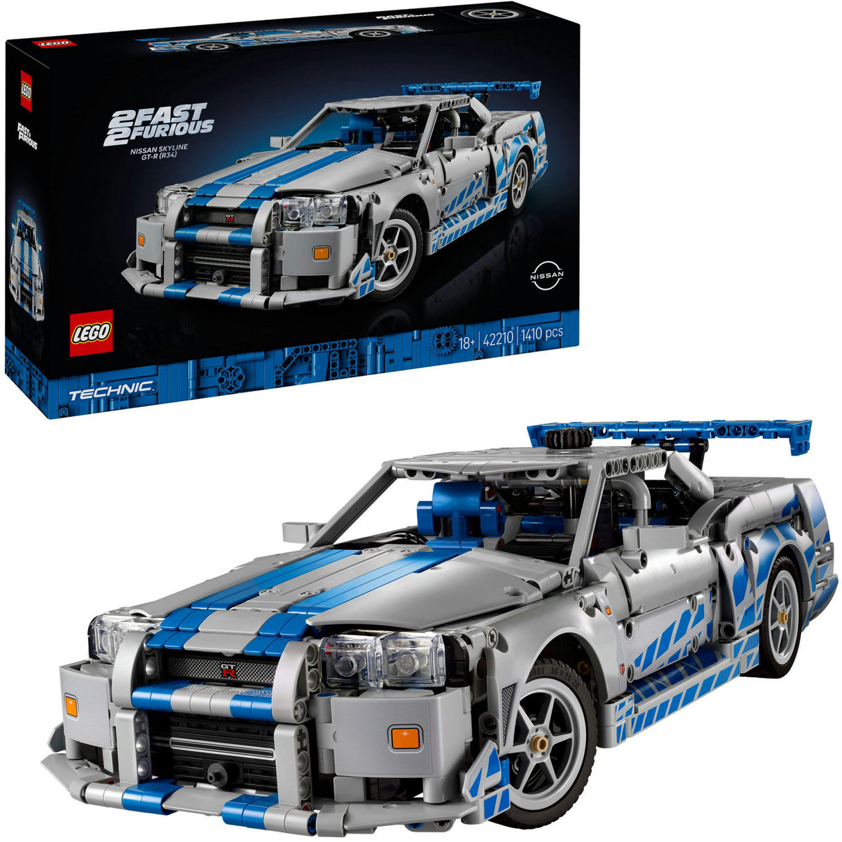Lego ® technic 2 fast 2 furious nissan skyline gt-r (r34) auto - 42210