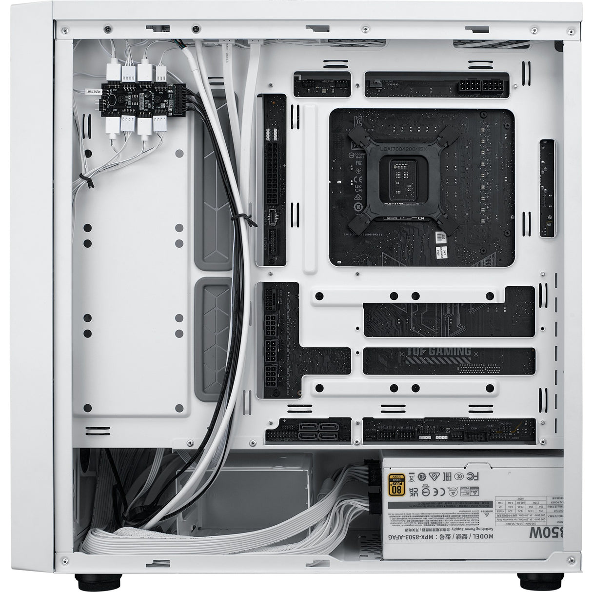 Cooler master masterbox 600 midi tower behuizing (wit | 2x usb-a | 1x usb-c | rgb | tempered glass)