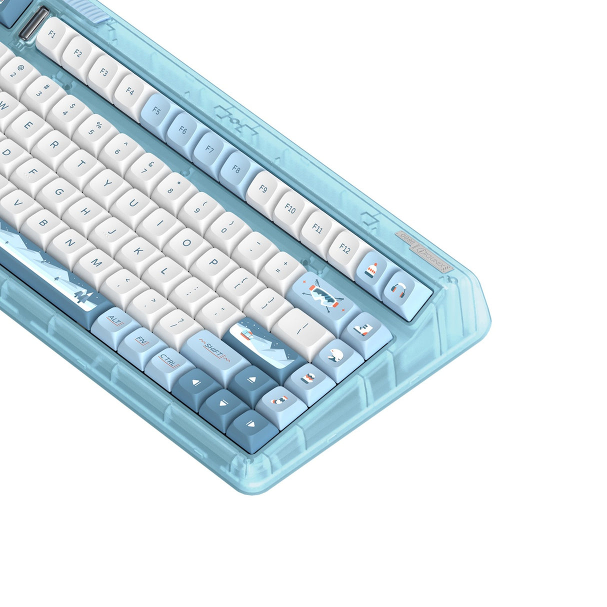 Iqunix og80 wintertide wireless mechanical keyboard (lichtblauw, us lay-out (qwerty), iqunix moonstone, 80% (tkl), rgb leds, hot-swappable, pbt, 2.4ghz | bluetooth 5.1 | usb-c)