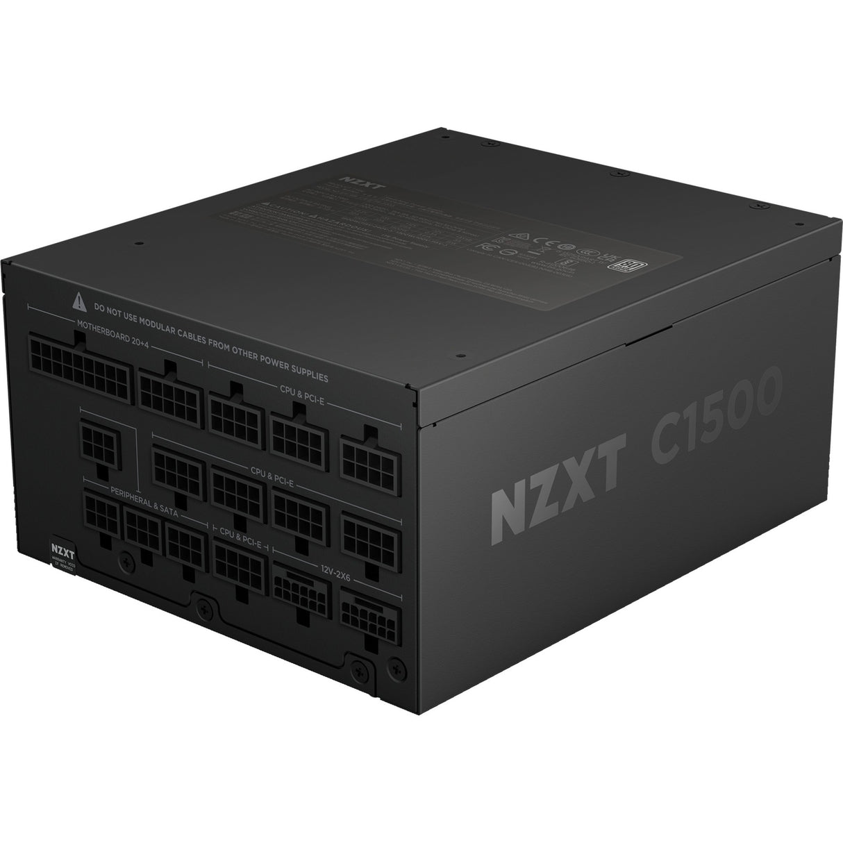 Nzxt c1500 platinum modulaire 1500 watt voeding (zwart, 2x 12v-2x6, 6x pcie)
