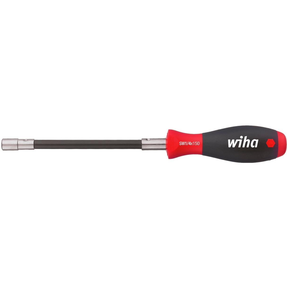 Wiha schroevendraaier met bithouder softfinish klemming met borgring (zwart rood, flexibele schacht, 1 4 )
