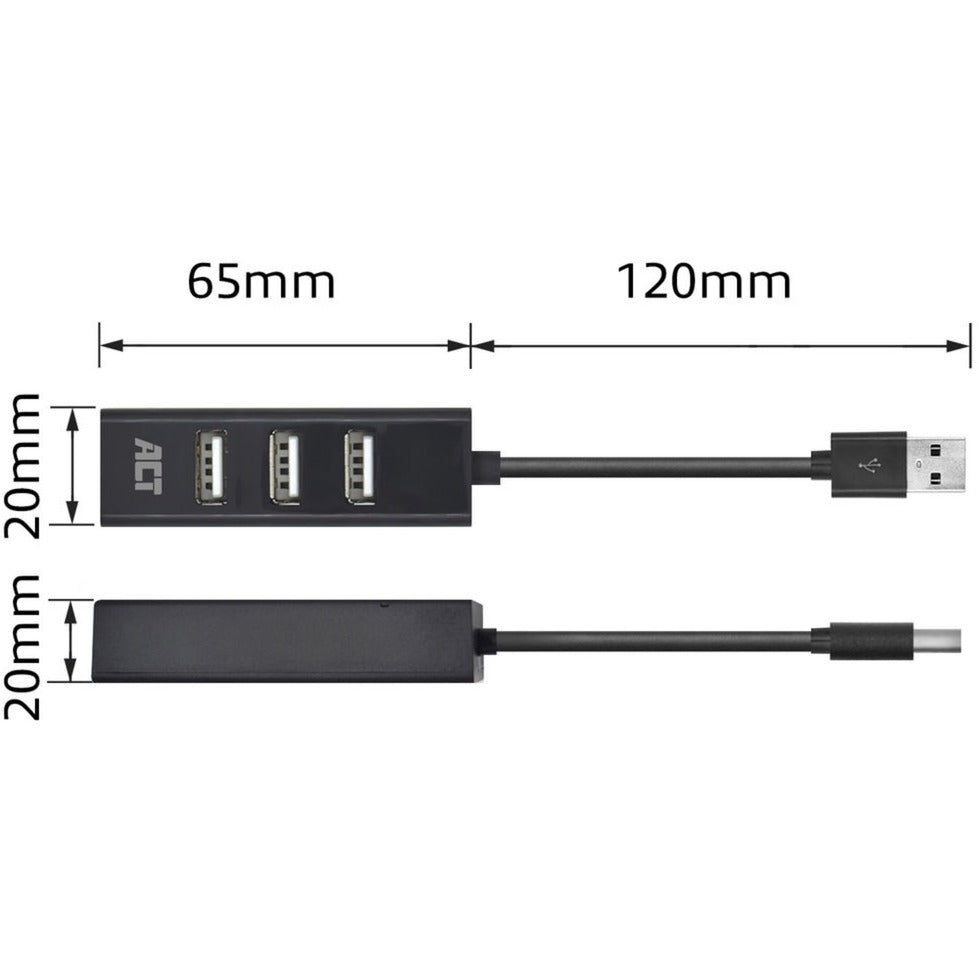Act connectivity usb hub mini 4 port usb-hub (zwart)
