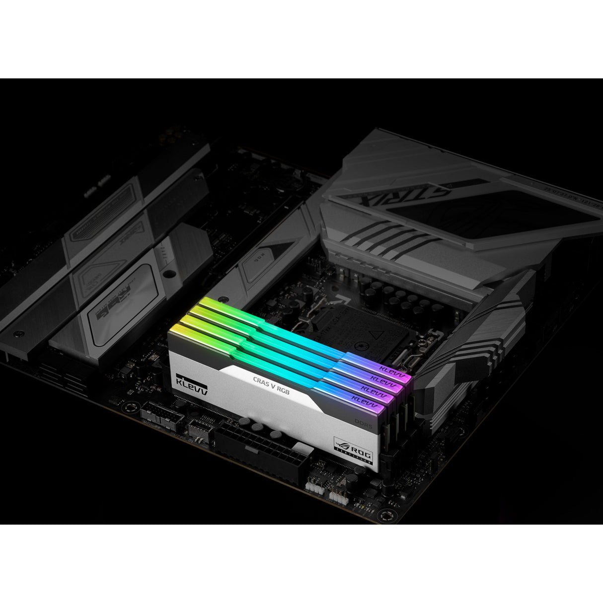 Klevv 32 gb ddr5-6200 (2x 16 gb) kit werkgeheugen (wit zwart, kd5agua80-62b320p, cras v rgb rog, xmp 3.0, expo)