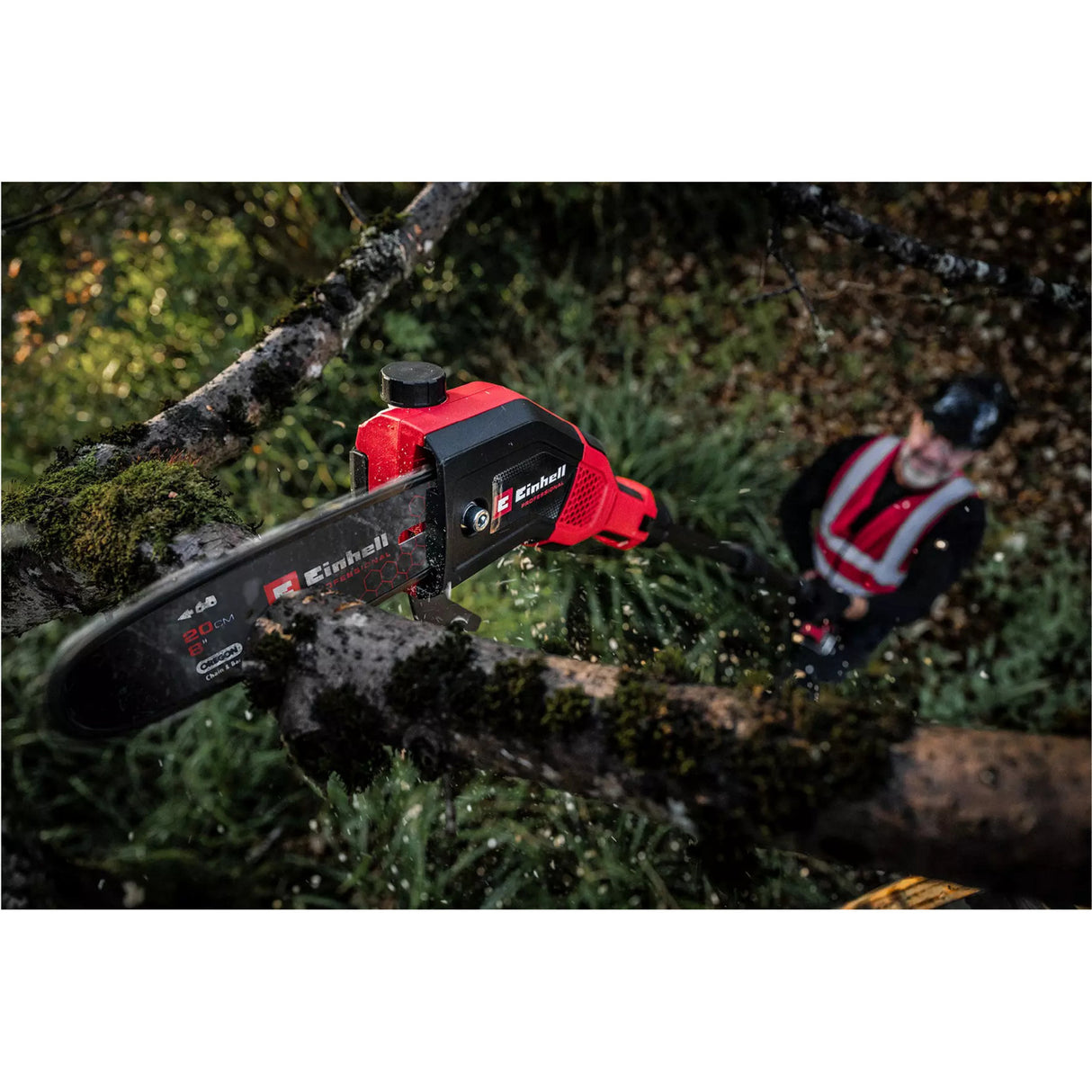 Einhell professional accu telescopische kettingzaag gp-lc 18 20 li t bl-solo (rood zwart, accu en oplader niet inbegrepen)