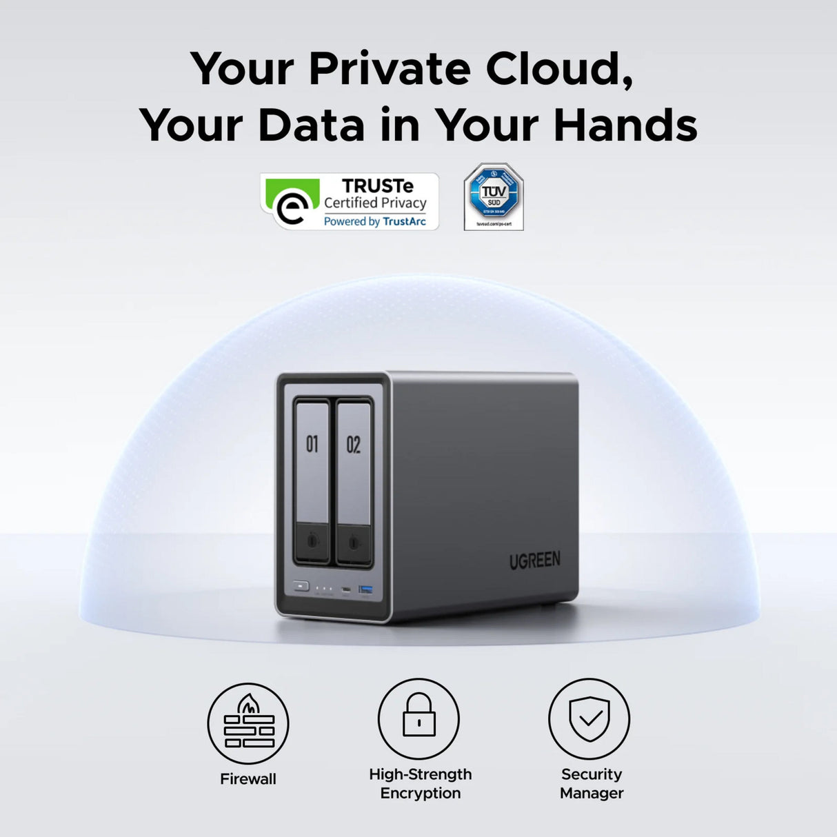 Ugreen nasync dxp2800 (grijs, 2,5gbe, hdmi, usb-c)