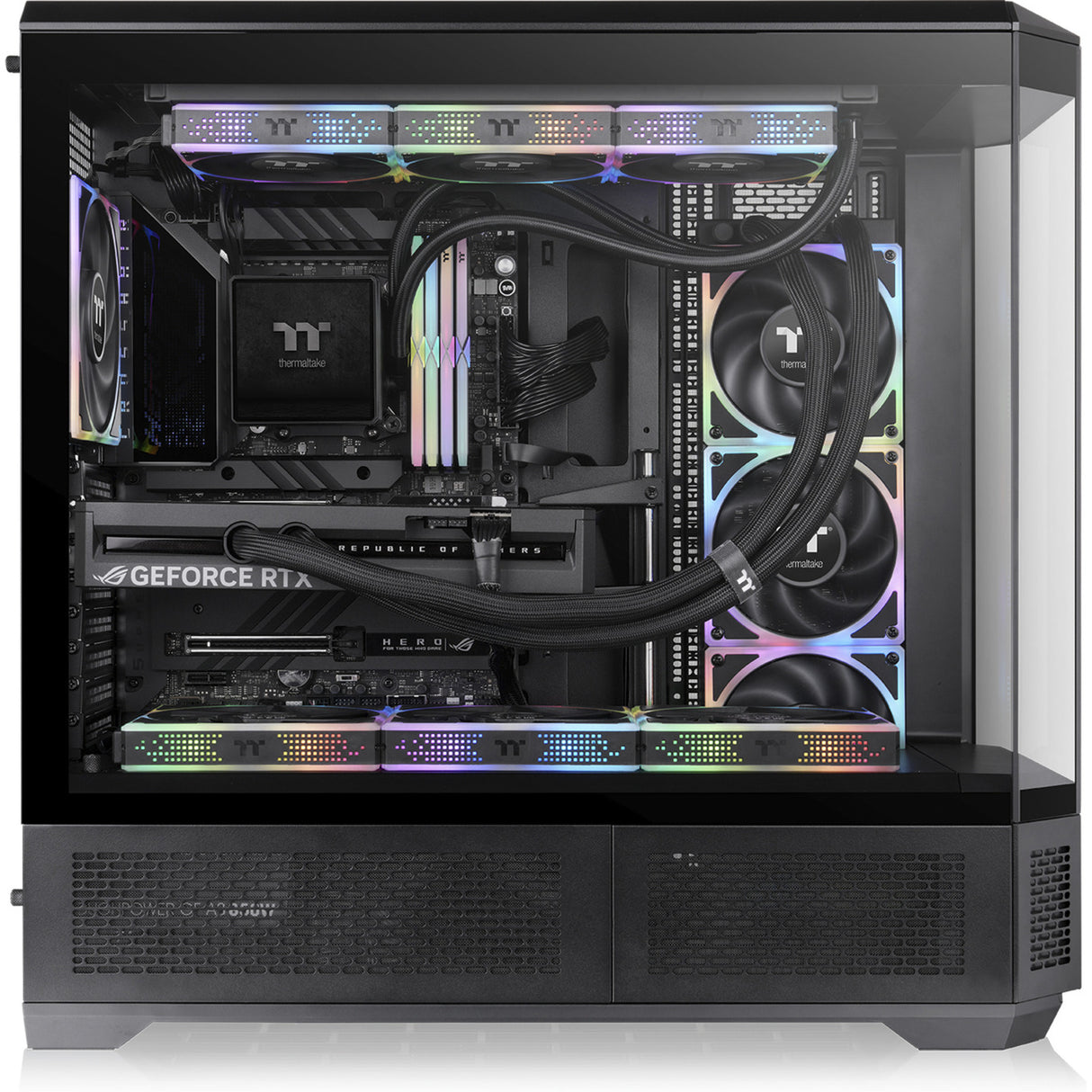 Thermaltake view 600 tg big tower behuizing (zwart | 2x usb-a | 1x usb-c | tempered glass)