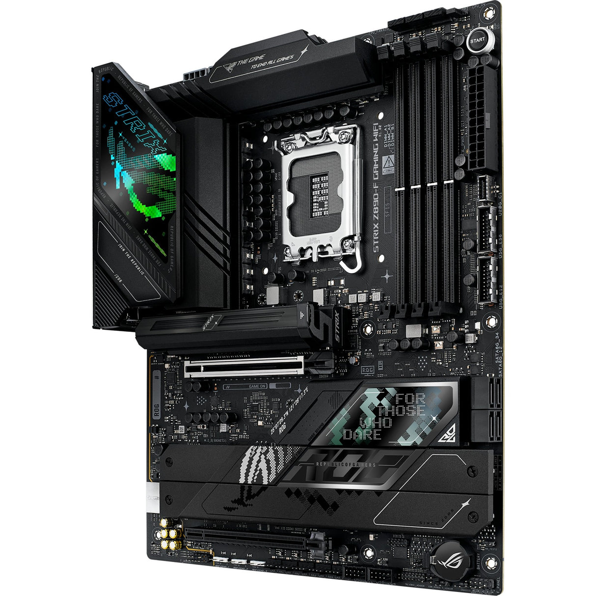 Asus rog strix z890-f gaming wifi socket 1851 moederbord (zwart, raid, 2.5gb-lan, wi-fi 7, bt, sound, atx)